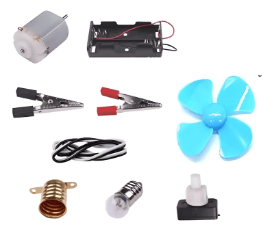 Kit circuito motor pila ventilador (experimento electrico)1