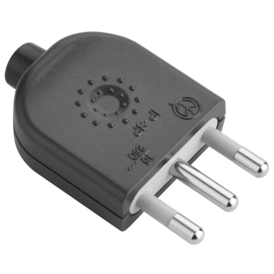 Enchufe macho volante 2P+T 10/16A 250V negro1