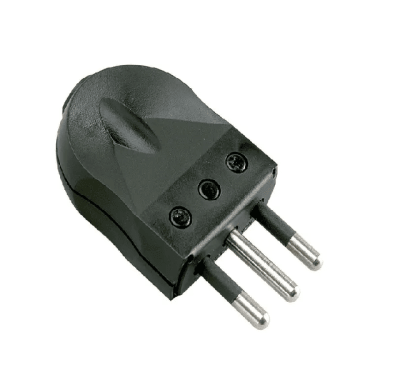 Enchufe macho volante 2P+T 2 posiciones negro Rema