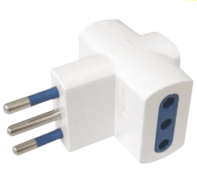 Enchufe adaptador triple 250V 10A blanco