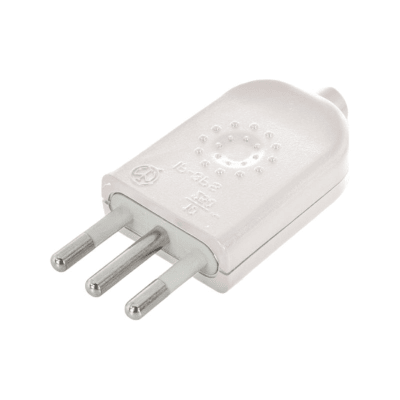 Enchufe macho volante 2P+T 10/16A 250V blanco Electraline