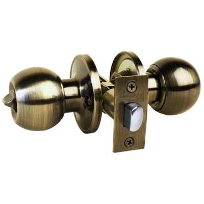 Cerradura de baño bronce envejecido pomo Usalok1
