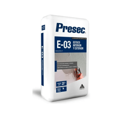 Estuco interior / exterior 25 Kg. E-03 Presec1