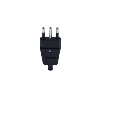 Enchufe macho volante 2P+T 10/16A 250V negro Electraline