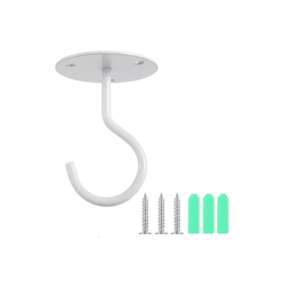 Gancho para colgar techo c/tornillos y tarugos blanco1