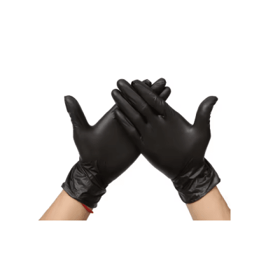 Guante de vinilo talla L negro 2 pzas