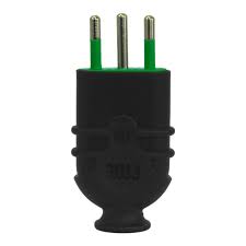 Enchufe macho volante  2P+T 10A 250V negro Fanton1