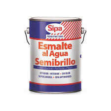 Esmalte al agua blanco semibrillo 4 gl. Sipa