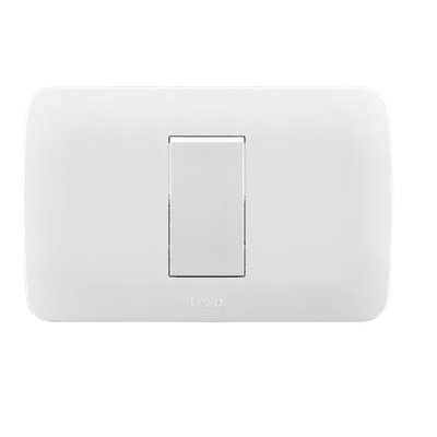 Interruptor simple (9/12) 10A 250V blanco armado Lexo1