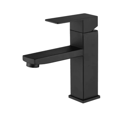 Monomando lavamanos cuadrado negro1