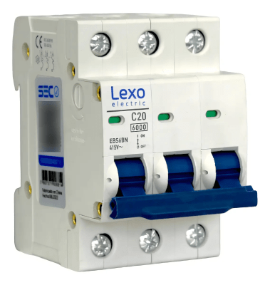 Interruptor automatico 3X20A C 6K Lexo1