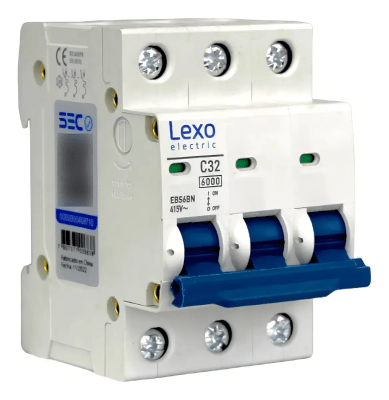 Interruptor automatico 3X32A C 6K Lexo1