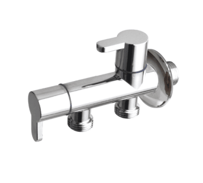 Llave angular 1/2x1/2'' dos salidas Aquakit1