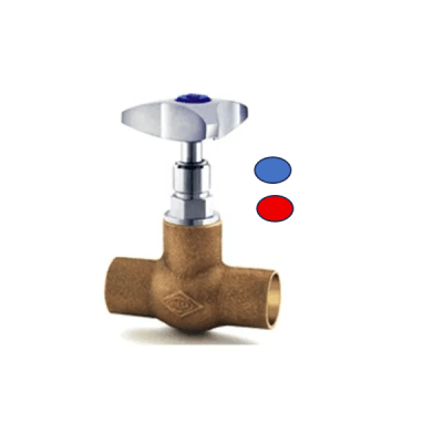 LLave de paso bronce 1/2'' con manilla cromada Dimaflow1