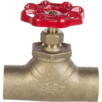 Llave de paso bronce 3/4'' SO-SO manilla roja