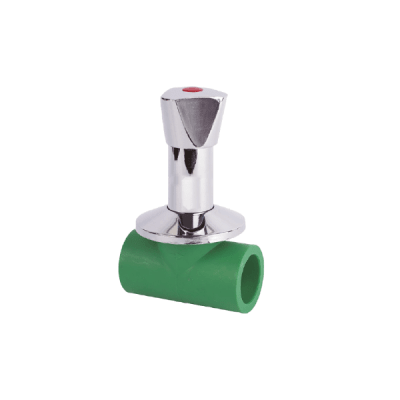 Llave de paso PPR 20mm campana cromada cuello largo1