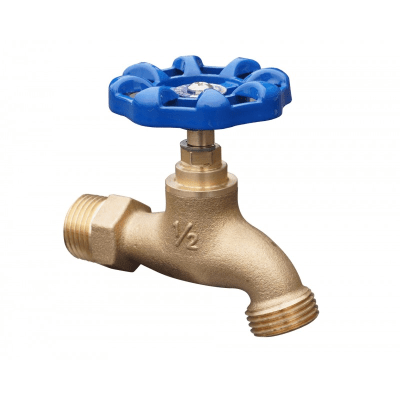 Llave de jardin 1/2'' bronce manilla azul EDR1