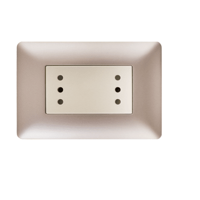 Tomacorriente doble puenteado 10A 250V Champagne Lexo1