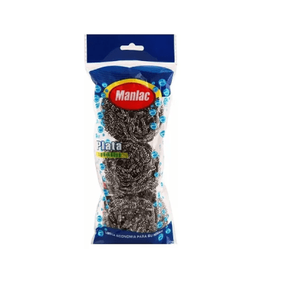 Virutilla cocina plata 3 unidades Manlac