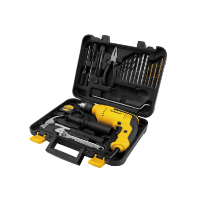 Maleta herramientas 18 pzas + Taladro percutor 700W Stanley