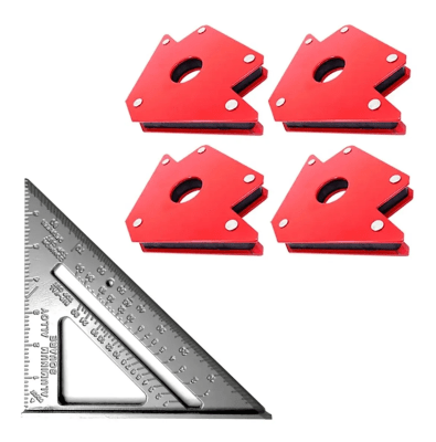 Set escuadra magneticas para soldar 4 piezas + escuadra metalica Flovi1