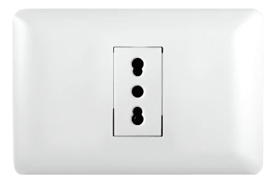Tomacorriente simple bipaso 10/16A 250V Blanco armado Lexo1