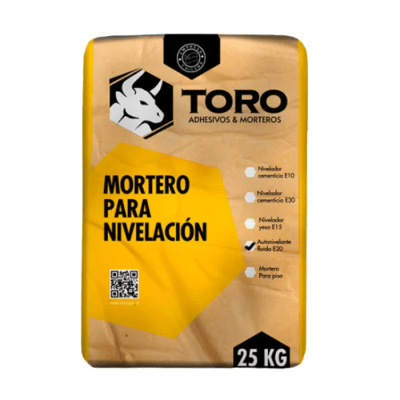 Mortero autonivelante fluido E20 25 Kg. Toro