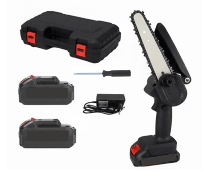 Mini motosierra inlambrica 2 baterias 1 cargador 1 destornillador
