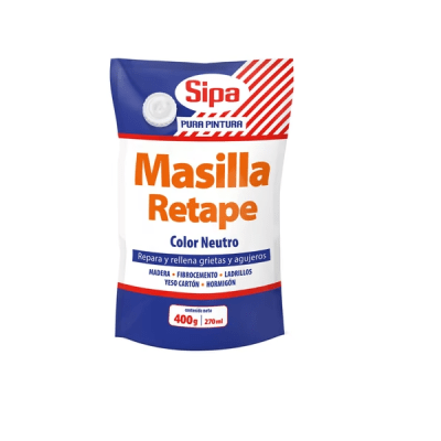 Masilla retape neutro 400 gr. Sipa