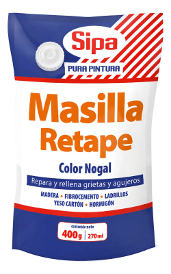 Masilla retape nogal 400 gr. Sipa