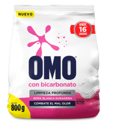 Detergente en polvo Omo con Bicarbonato 800 gr.
