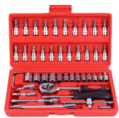 Juego de dados hexagonal puntas 1/4'' 53 pzas