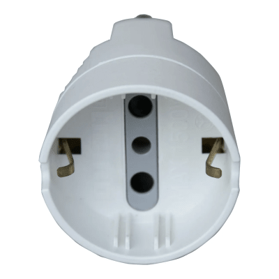 Adaptador Schuko 2P+T 10A 250V blanco