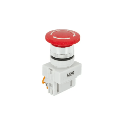 Pulsador hongo 22mm rojo 1NC1