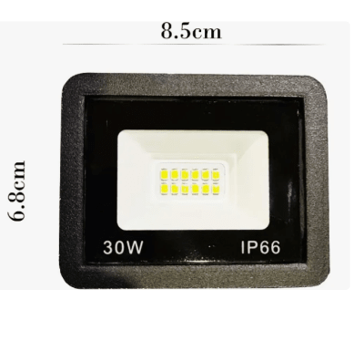 Proyector led 30W 6500K luz fria IP66 negro (reflector)