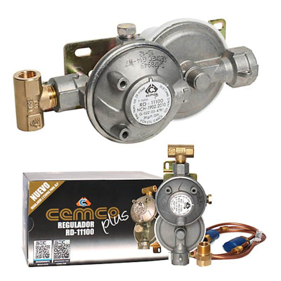 Regulador de gas licuado 45 Kg c/flexibles certificado Cemco