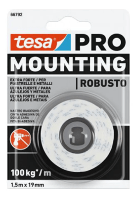 Cinta doble cara objeto pesado 1.5mx19mm Tessa