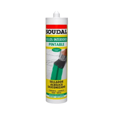 Sellador acrilico siliconizado pintable blanco 300 ml Soudal