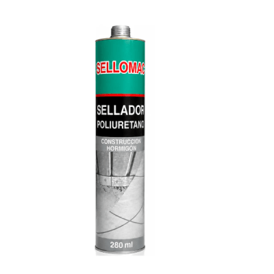 Sellador Poliuretano pintable 280ml gris Sellomac1