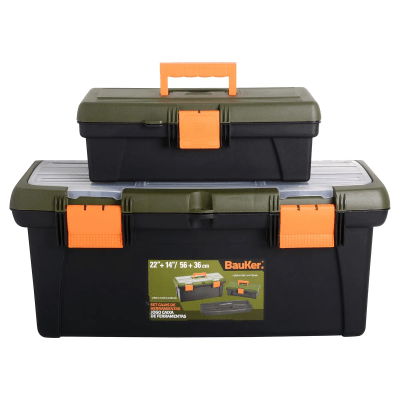 Set caja para herramienta plástica 22''+14'' Bauker
