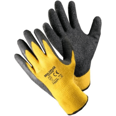Guante amarillo palma latex Talla 9 (par)