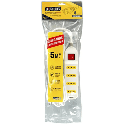 Alargador 4 tomas c/interruptor 3 m. blanco Uyustools