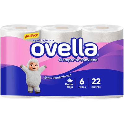Papel higienico 6 rollos 22 metros Ovella