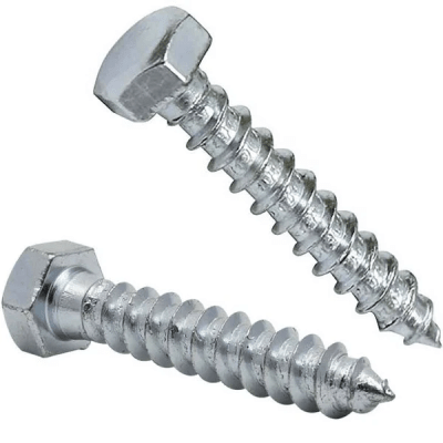 Tirafondo hexag. 1/4'' x 6'' zinc. 1 unidad (tornillo 83)