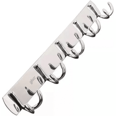 Perchero pared 6 ganchos cromado