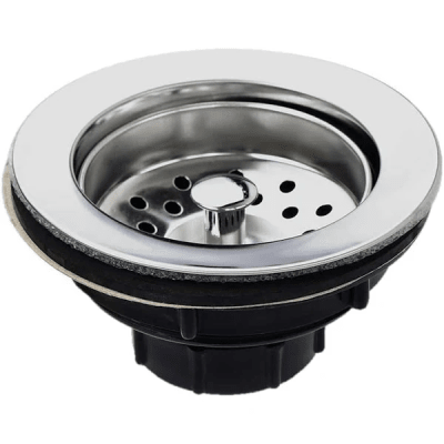 Desague lavaplatos 4'' utility cubierta cromada Aquakit1