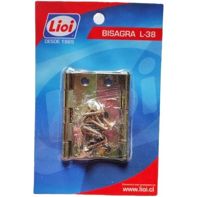 Bisagra 2'' L-38 zinc. c/tornillos Lioi 2 unidades