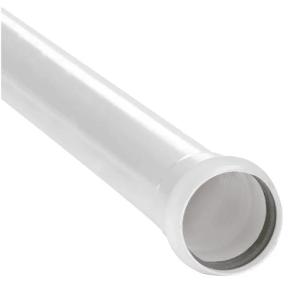 Tubo pvc sanitario 110mm blanco con goma 6 metros