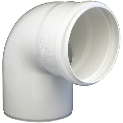Codo pvc sanitario 110x87.5° blanco con goma