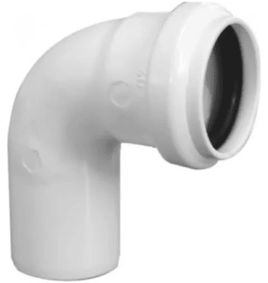 Codo pvc sanitario 75x45° blanco con goma